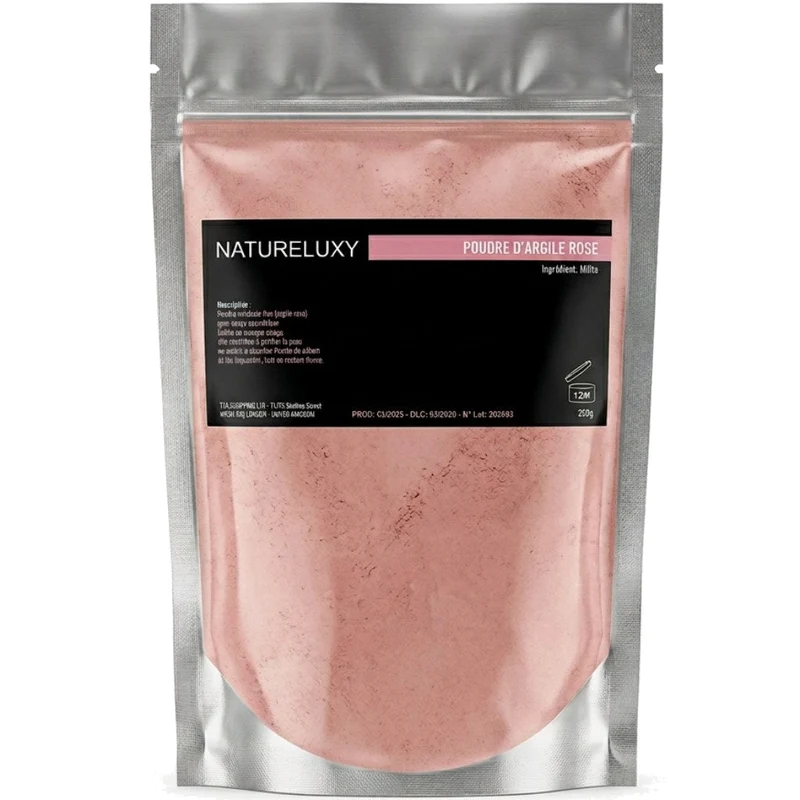 Pink clay powder 250g – External use (face mask, hair mask, bath mask)
